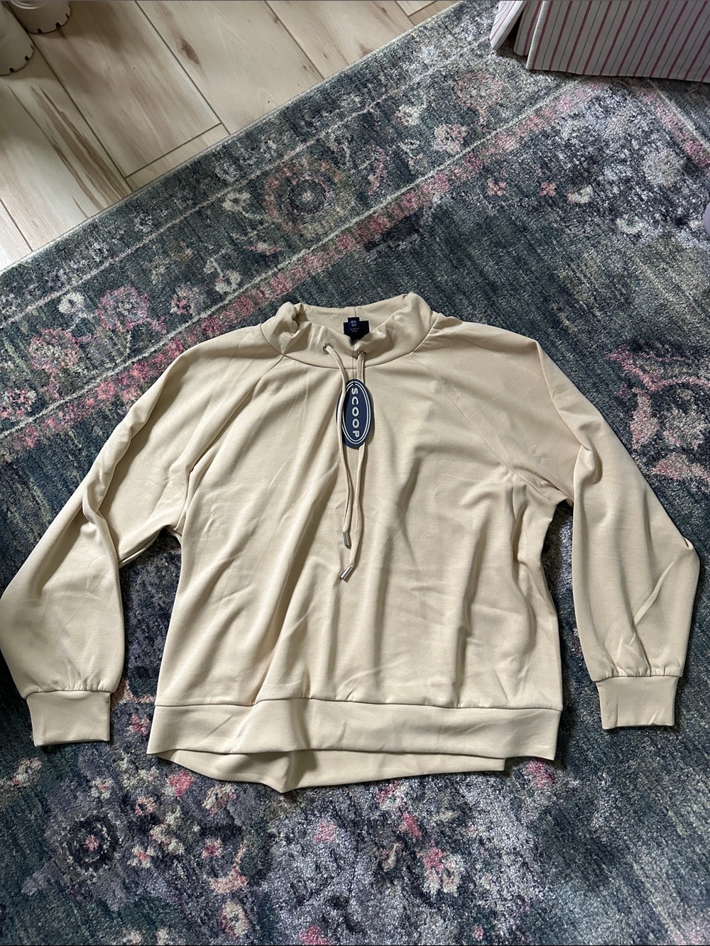 Women’s Cream Half-Zip Hoodie Sweatshirt